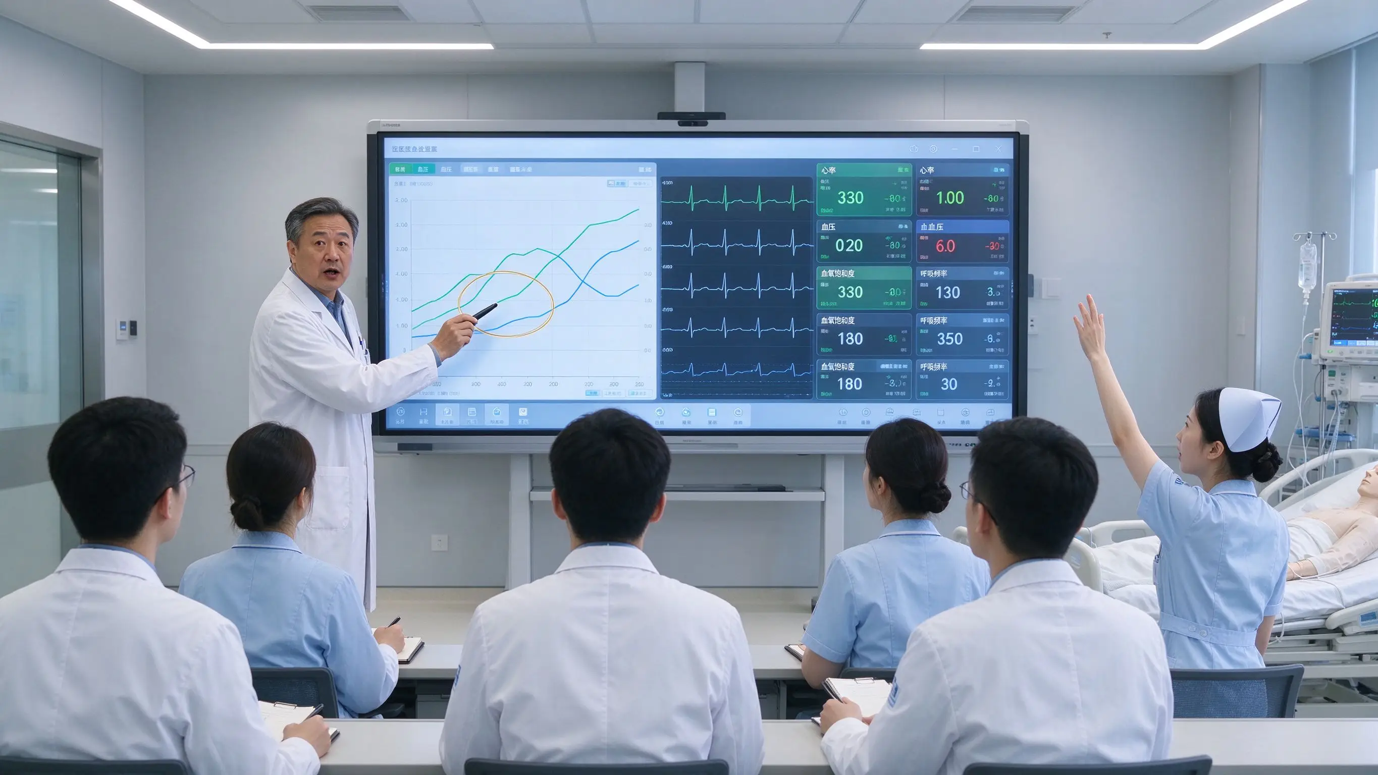 Qtenboard ICU Medical Training Interactive Whiteboard Clinical Teaching